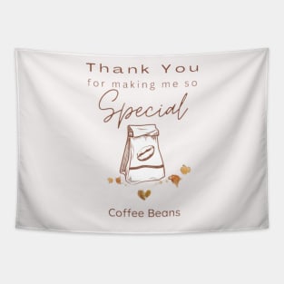 Thank You For Making Me So Special Heart Coffee Bean Design Tapestry