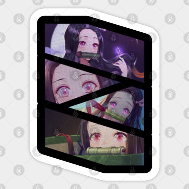 Nezuko Kamado Manga Panels Demon Slayer Kimetsu No Yaiba Drawing Design Nezuko Kamado Manga Panels Sticker Teepublic