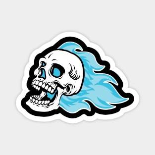 White Walker Flaming Skull Magnet