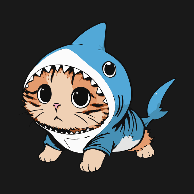 cat dressed as a shark by ArtisticBox