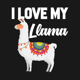 I Love My Llama T-Shirt Funny Gifts for Men Women Kids T-Shirt