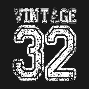 Vintage 32 2032 1932 T-shirt Birthday Gift Age Year Old Boy Girl Cute Funny Man Woman Jersey Style T-Shirt