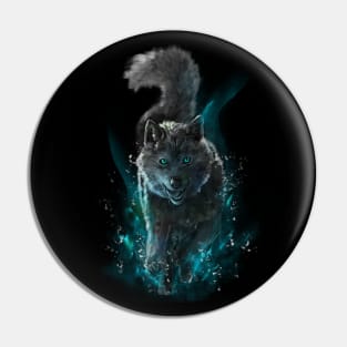 Funny wolf - ice version Pin