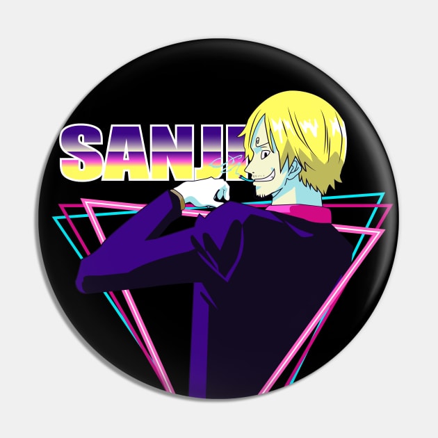 One Piece Anime - Vinsmoke Sanji Retro Pin by mounier