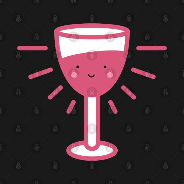 Kawaii Rose Wine Glass by designminds1