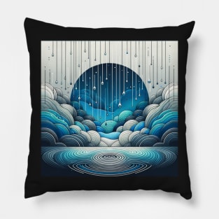 Melodic Rain: Symphony of the Sea Pillow