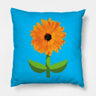 Orange Daisy | Flower Art | Flower Print Pillow