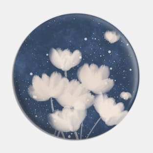 Flowers on a blue background Pin