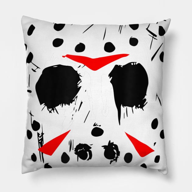 Jason Hockey Mask Halloween Shirt Friday 13th The Thirteen Pillow by nvqdesigns