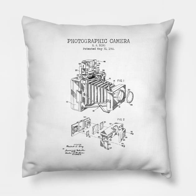 PHOTOGRAPHIC CAMERA patent Pillow by Dennson Creative