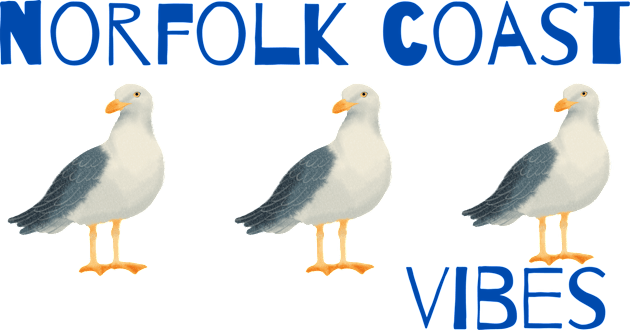 Norfolk Coast Vibes Seagulls Kids T-Shirt by MyriadNorfolk