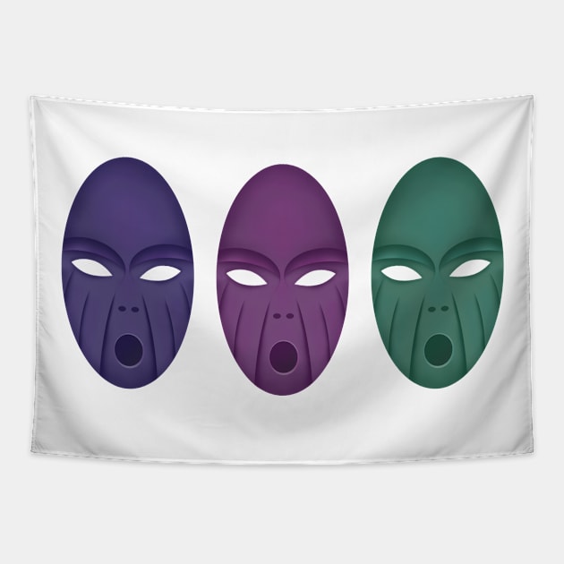 Three masks Tapestry by stefy