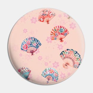 Japanese Folding Fan Pattern Pin