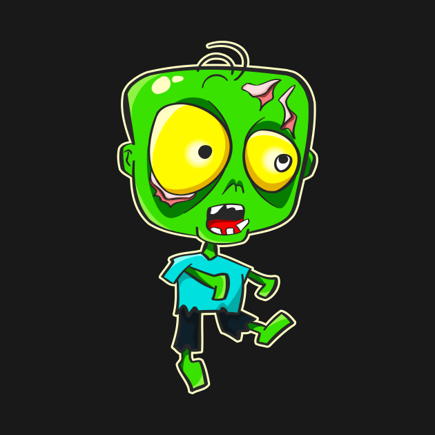 Cartoon Zombie Funny Horror Ghoul Halloween by Foxxy Merch