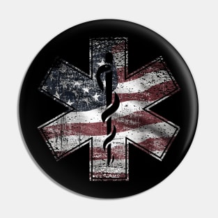 4th of July Paramedic T-Shirt EMS EMT USA American Flag Tee Pin