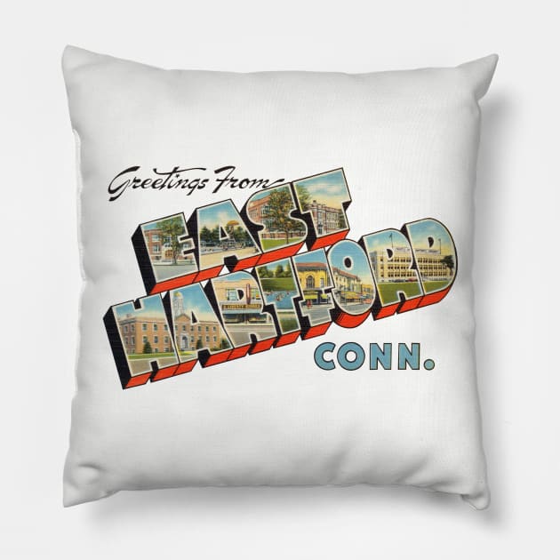 Greetings from East Hartford Connecticut Pillow by reapolo