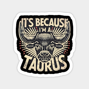 Taurus Sunset Reverie: Retro Zodiac Serenity Magnet