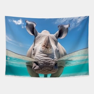 Rhinoceros Animal Fun Nature Playing Tapestry