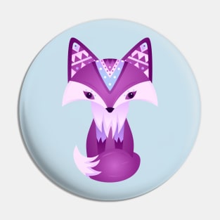 Mystical Woodland Pink Purple Fox Pin