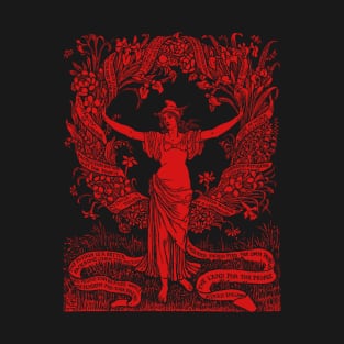 Garland For May Day Red - Refinished Walter Crane, Socialist, Socialism, Leftist, Anarchist, Labor Rights T-Shirt