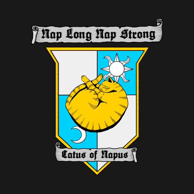 Cat Coat of Arms Shirt: Nap Long Nap Strong by xenotransplant