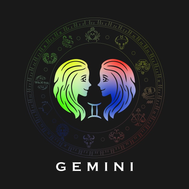 Zodiac sign Gemini T-shirt by Emotiondesign