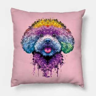 Cute Bolognese Dog Artwork Pillow