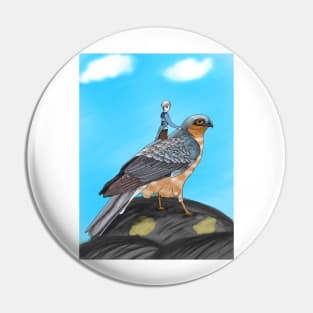 Riding on a Peregrine Falcon Pin