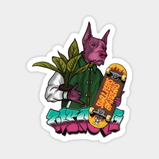 Crazy Dog in Varsity Jacket Magnet