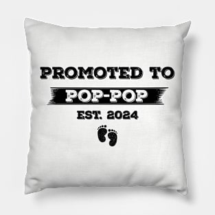 Promoted to Pop-pop Est. 2024 New Pop-pop Pillow