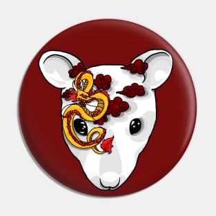 Year of the Rat - rat head with chinese ornaments Pin