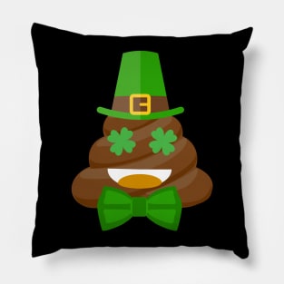 Smamrocks Funny St. Patrick'leprechaun poops Day Pillow