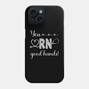You RN Good Hands! [white with hearts] Phone Case