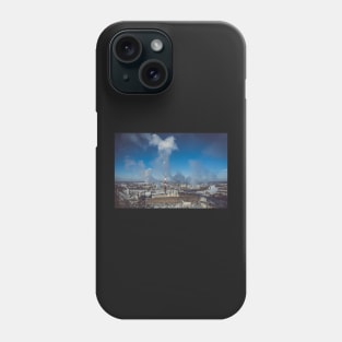 Power plant emitting smoke to the atmosphere Phone Case