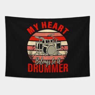 My Heart Belong To Drummer Valentines Day Wife Tapestry