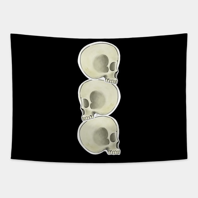 Pile of Skulls Tapestry by Metal Tea