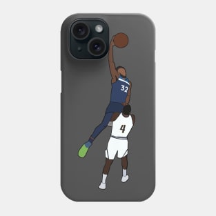 Karl Anthony Towns Dunk on Paul Millsap - Minnesota Timberwolves Phone Case