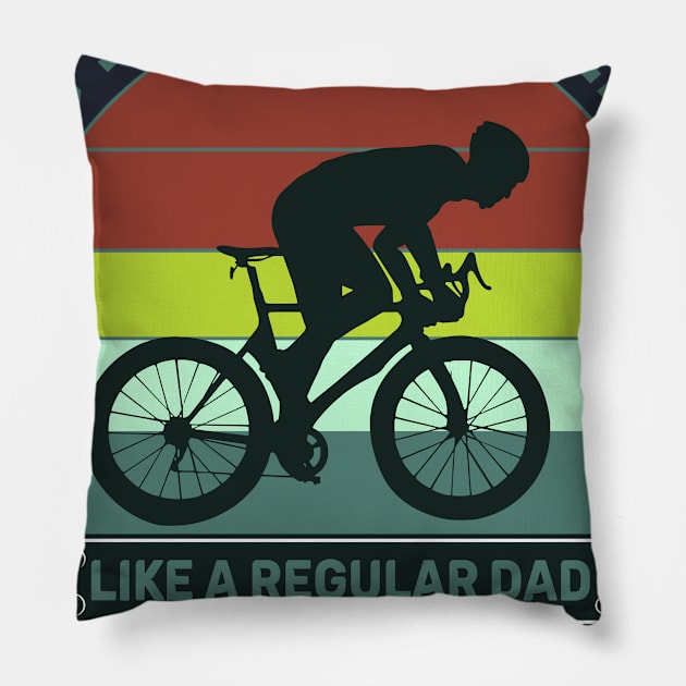 Cycling Dad Like A Real Dad But Cooler Pillow by Goldewin