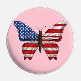 Butterfly-America-Flag Pin