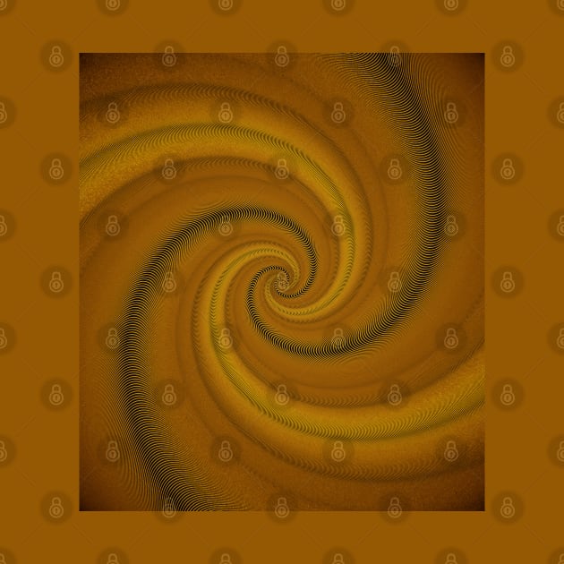 Abstract helix, swirling yellow funnel by BumbleBambooPrints