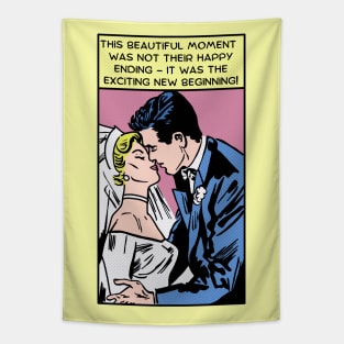 Comic Couple Gets Married Tapestry