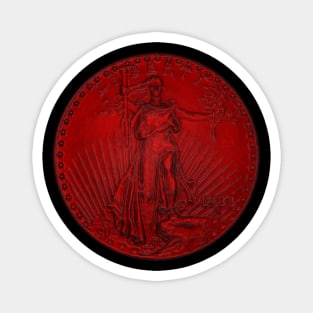 USA Liberty 1933 Coin in Red Magnet