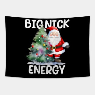 big nick energy sweatshirt, funny vintage santa claus funny ugly sweater Tapestry