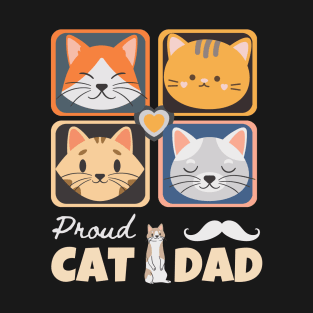 Proud Cat Dad Cat Valentine T-Shirt