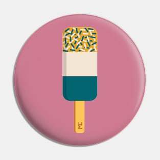 Green and gold fab ice lolly Pin