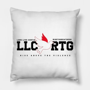 Long Live Curtis - Rise To Greatness - LLC RTG - Rise Above The Violence - Peace - Dove. Fight Violence. Pillow