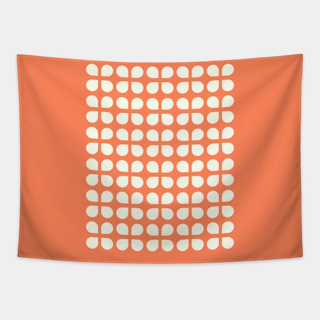 Geometric Floral Shape Pattern in Orange Tapestry by ApricotBirch