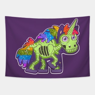 Unicorn Skeleton Halloween Tapestry