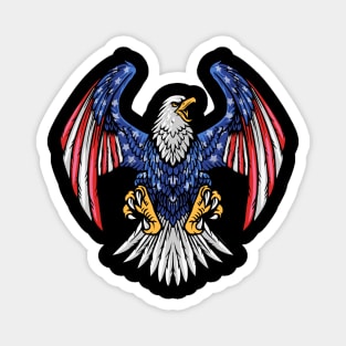 The Majestic Bald Eagle Soaring in American Pride Magnet