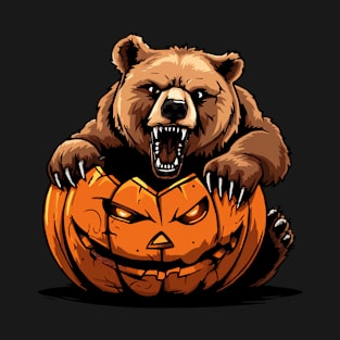 Grizzly In A Pumpkin - Grizzly Bear Halloween T-Shirt